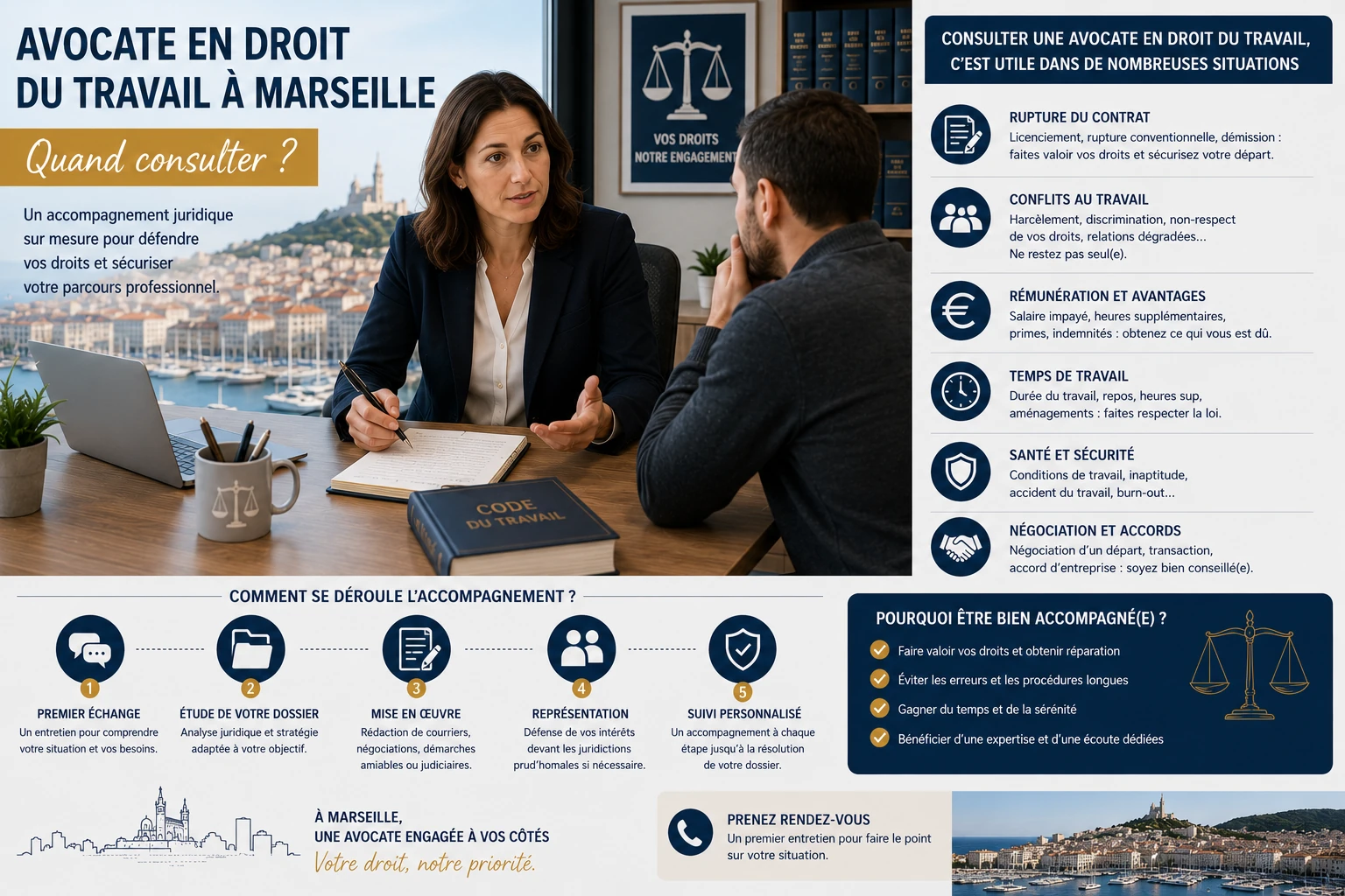 Avocate en droit du travail à Marseille : quand consulter ?